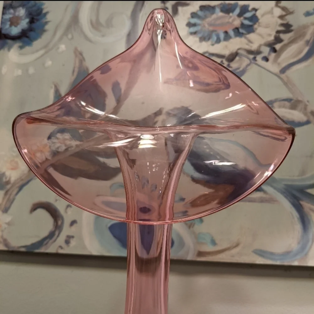 Vintage Jack in the Pulpit Cranberry Glass Tulip Vase